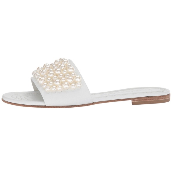 Kennel & Schmenger Elle White Pearls Flat Sandals - Picture 3 of 7